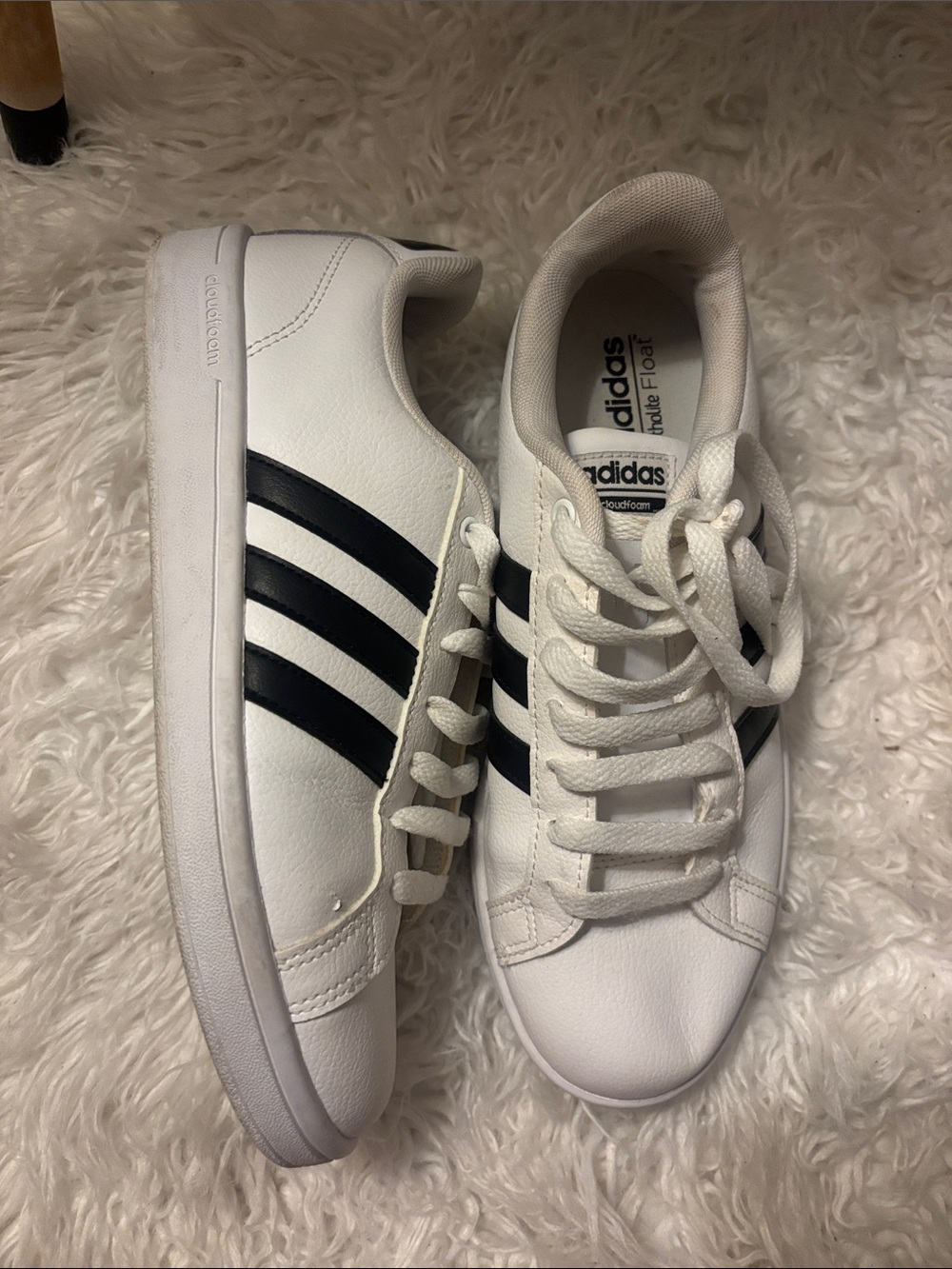 adidas White Sneakers with Black Three-Stripes
